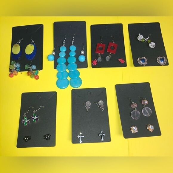 14 pair colorful earrings lot - Picture 1 of 8